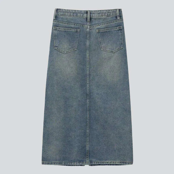 Long ladies jeans skirt