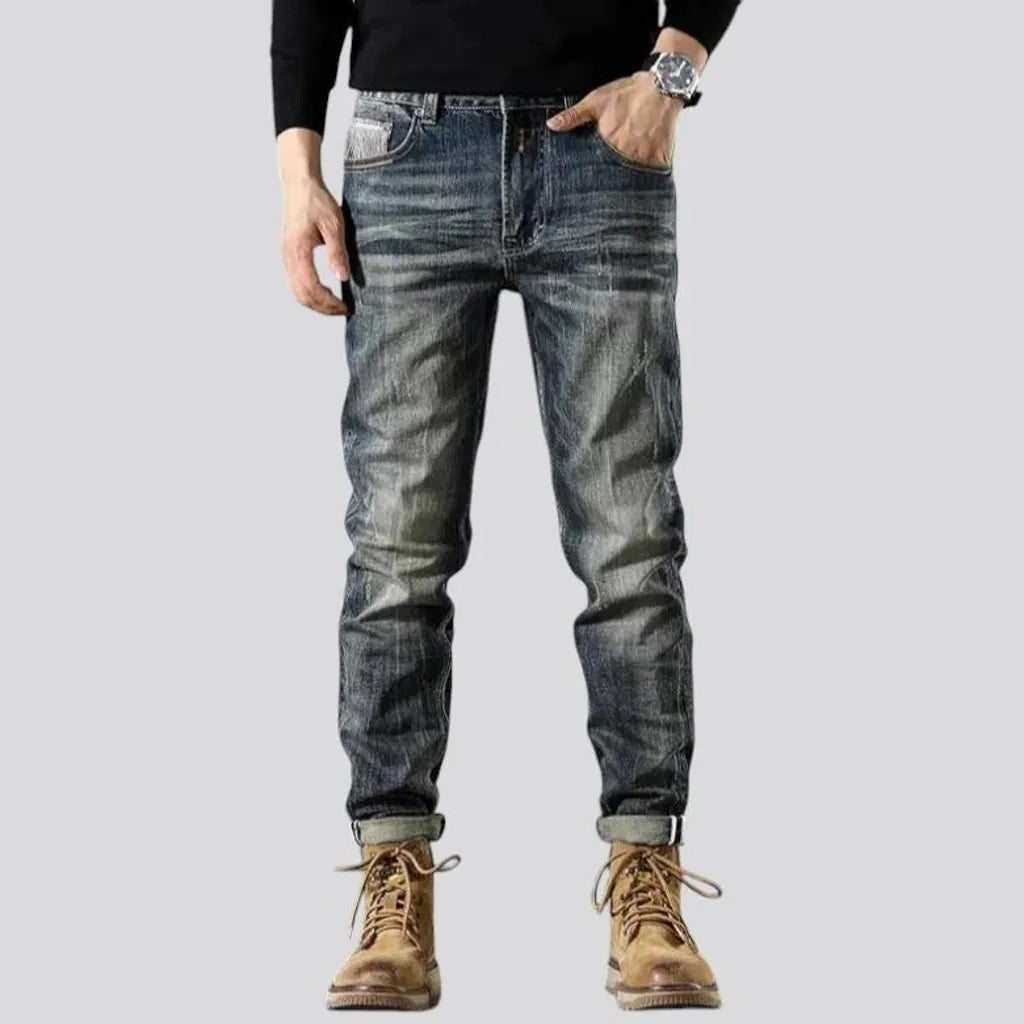 Stretchable dark jeans for men