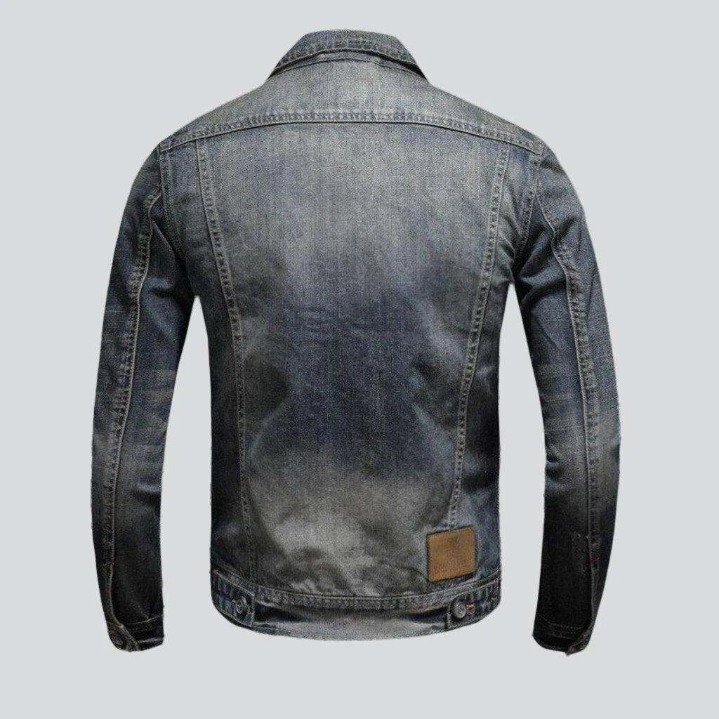 Vintage wash moto men's jacket