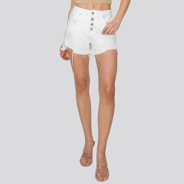 High-waist denim shorts
 for women