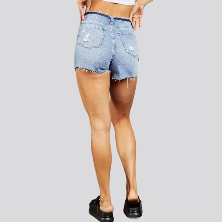 Straight women's jeans shorts