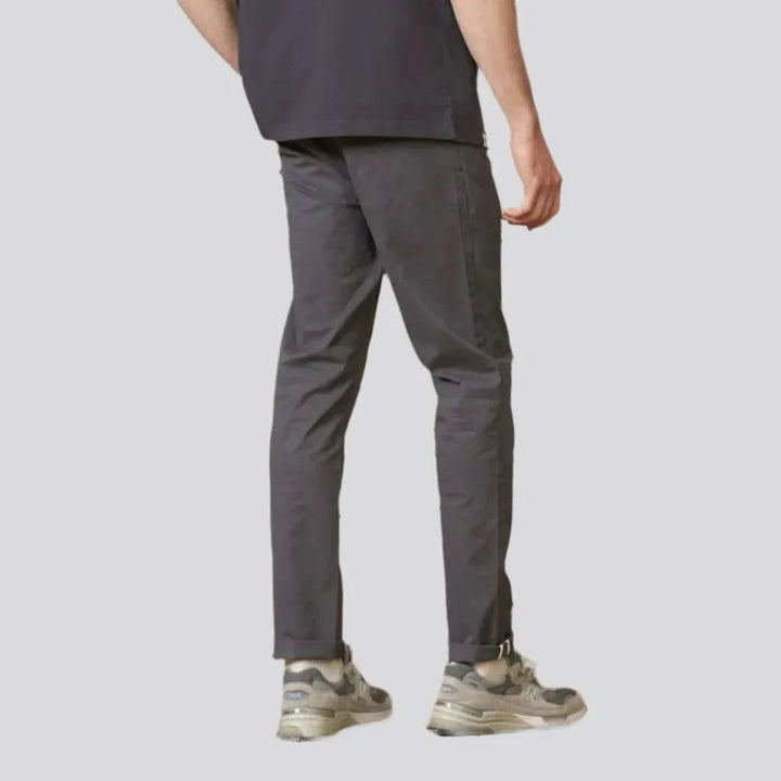 Tapered full-length men's denim pants