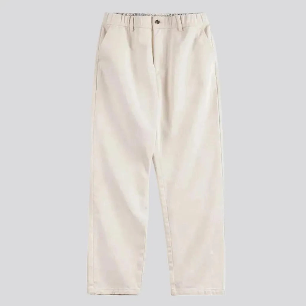 Mid rise stylish men's jean chinos