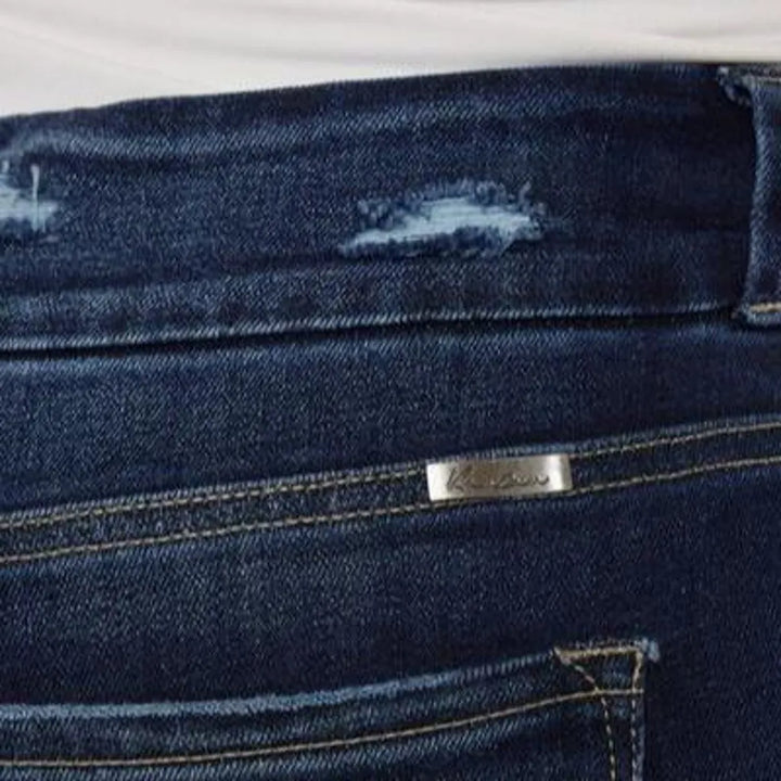 Distressed-hem sanded jeans
 for women
