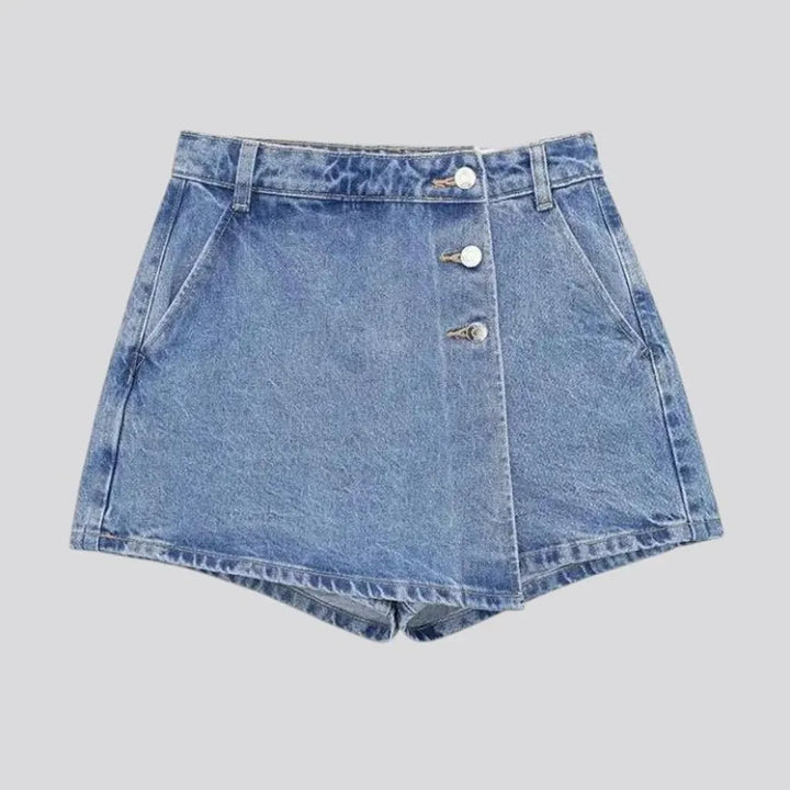 High waist jeans skort