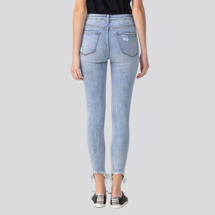 Grunge whiskered jeans
 for women