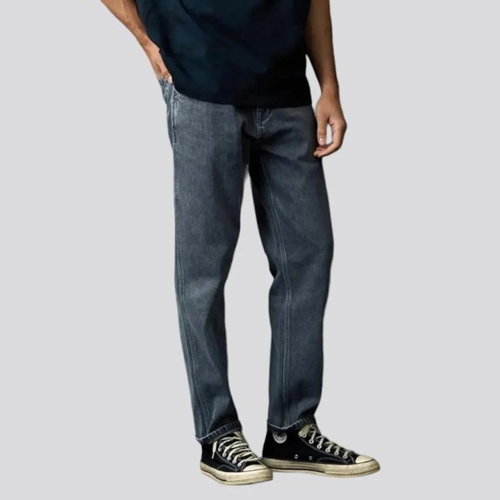 tapered, stonewashed, 12oz, high-waist, diagonal-pockets, zipper-button, men's jeans | Jeans4you.shop
