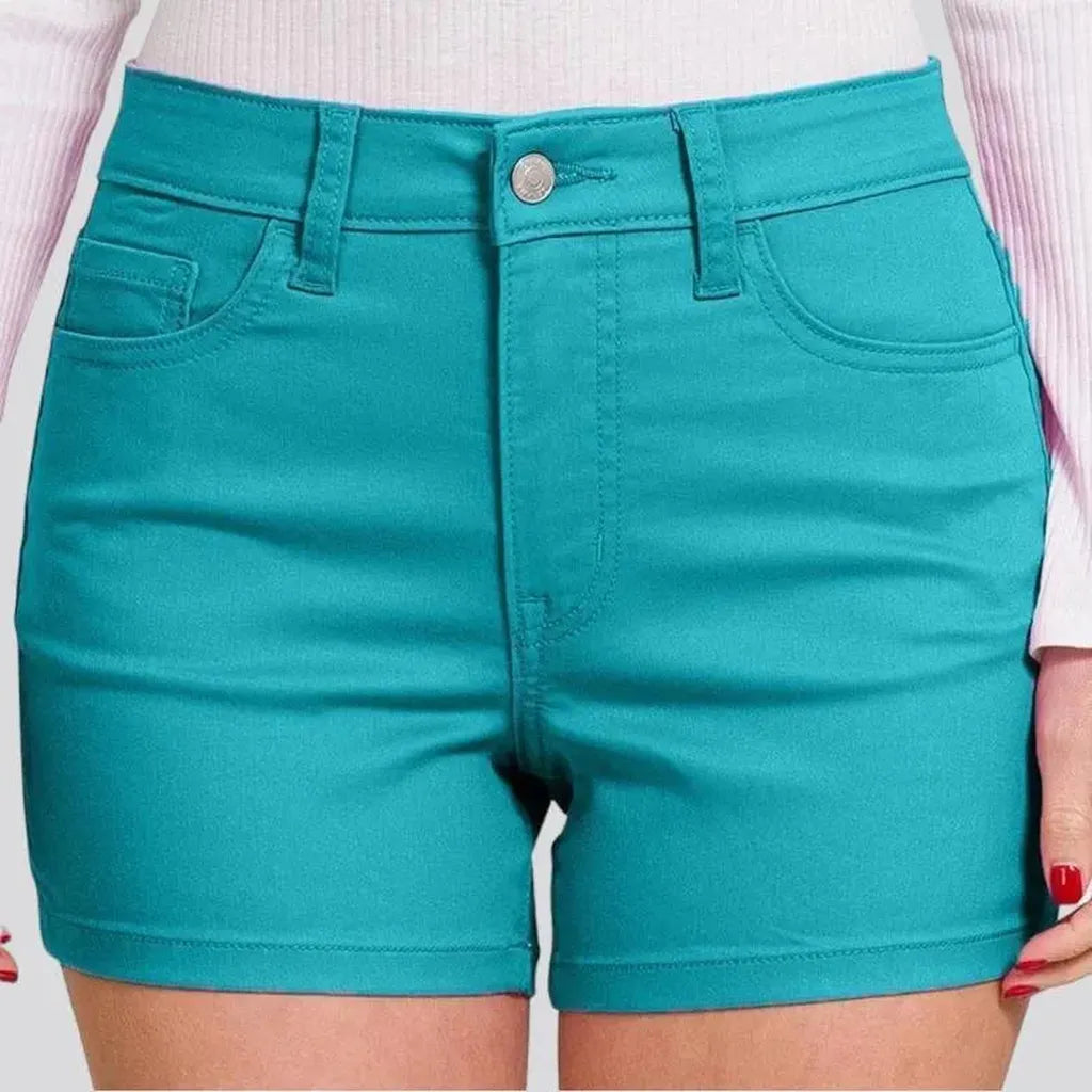 Mid-waist women's jeans shorts