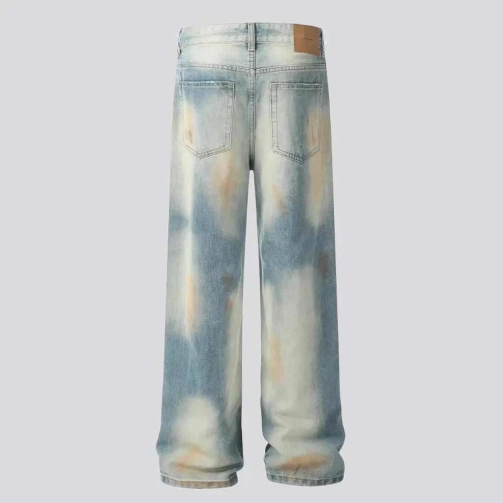 Boho style and baggy men's jeans