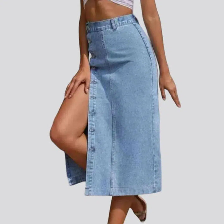 Light-wash vintage jean skirt
 for ladies