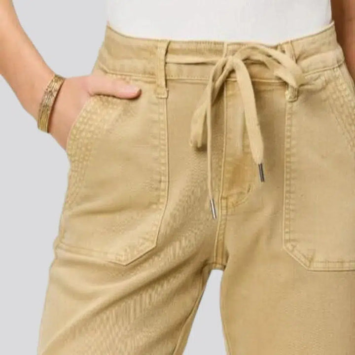 Color loose denim pants
 for women