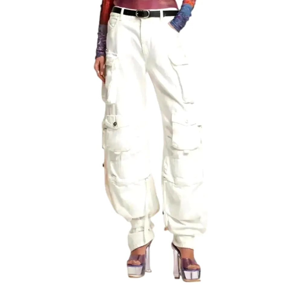 High Rise Denim Pants for Women - White