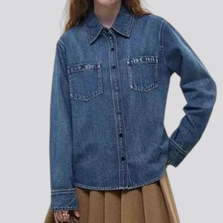 Casual fit women's denim shirt