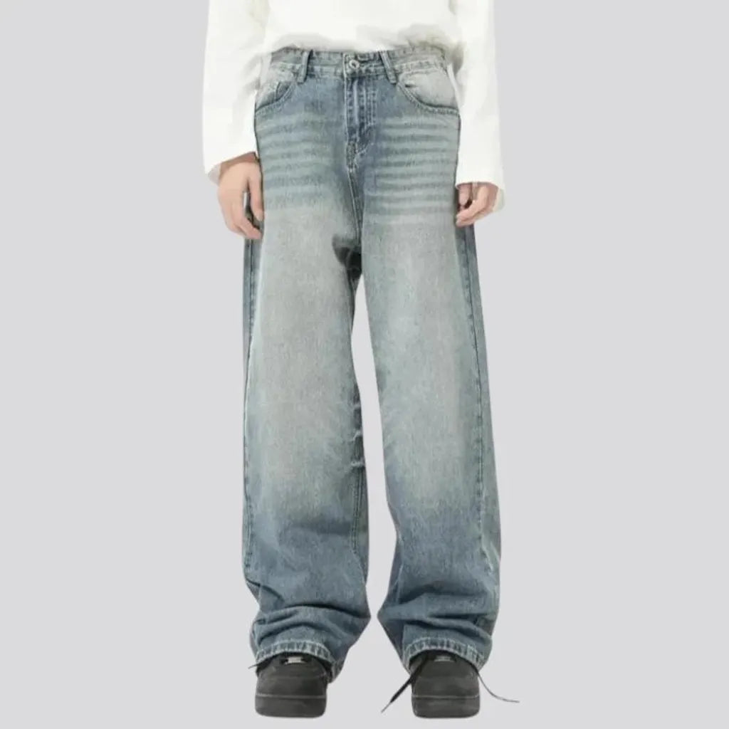 Mid rise boho vintage men's jeans