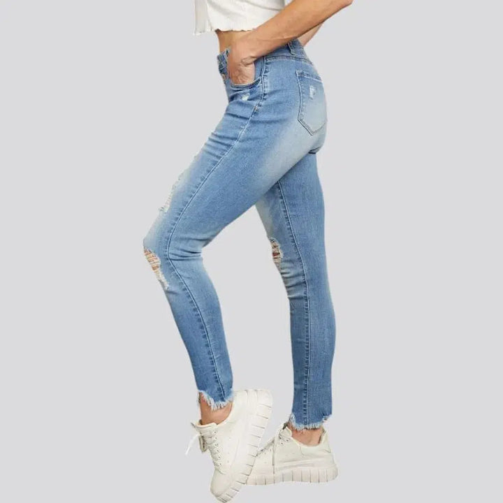 Skinny women's high-waist jeans