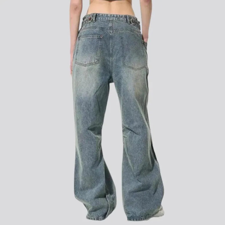 Baggy mid rise street style men's jeans