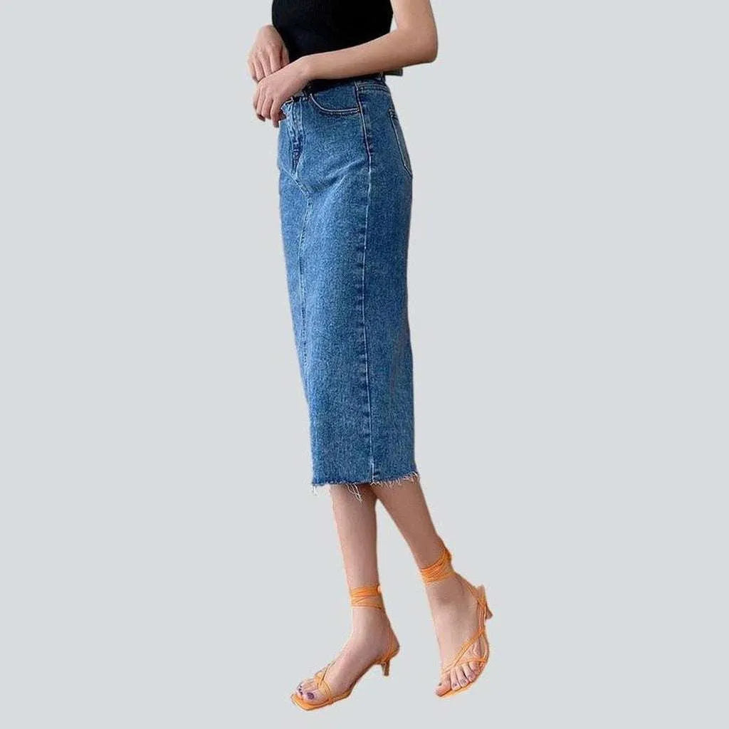 Long slim jeans skirt