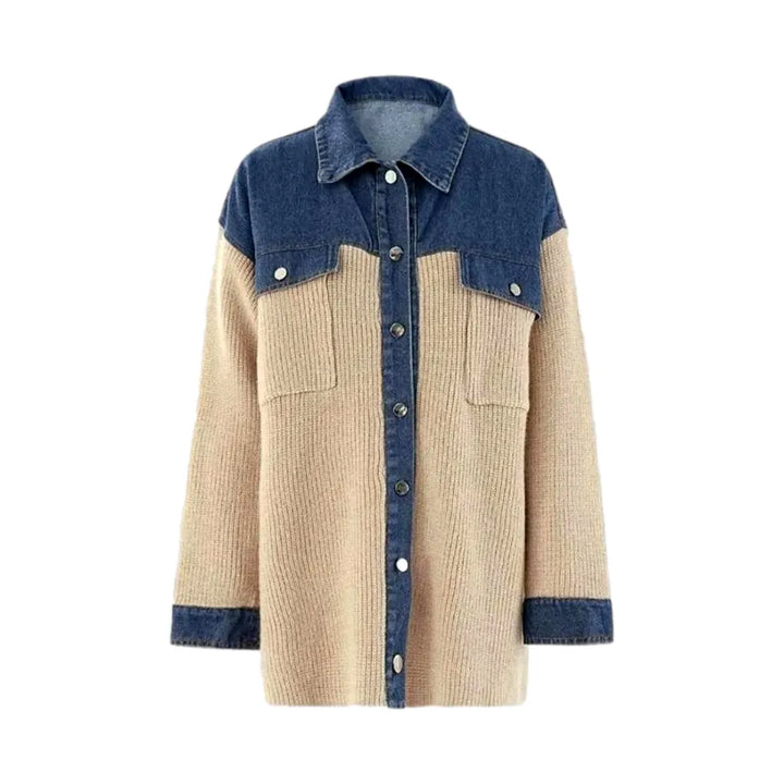 Fashionable Boho Jean Cardigan for Ladies - Sand