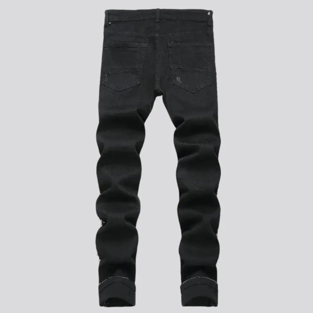 Skinny fit distressed men's jeans