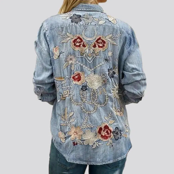 Boho regular jeans jacket
 for women