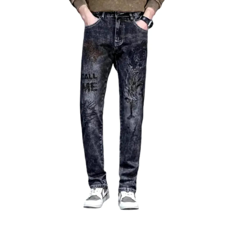 Slim Fit Fashion Men's Jeans - Black