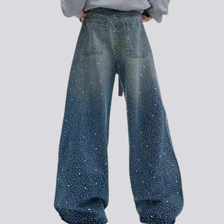 Decorated mid rise men's jeans