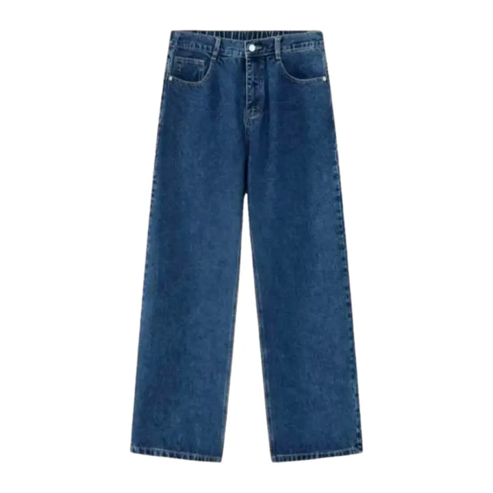 Monochrome Boho Style Men's Jeans - Blue