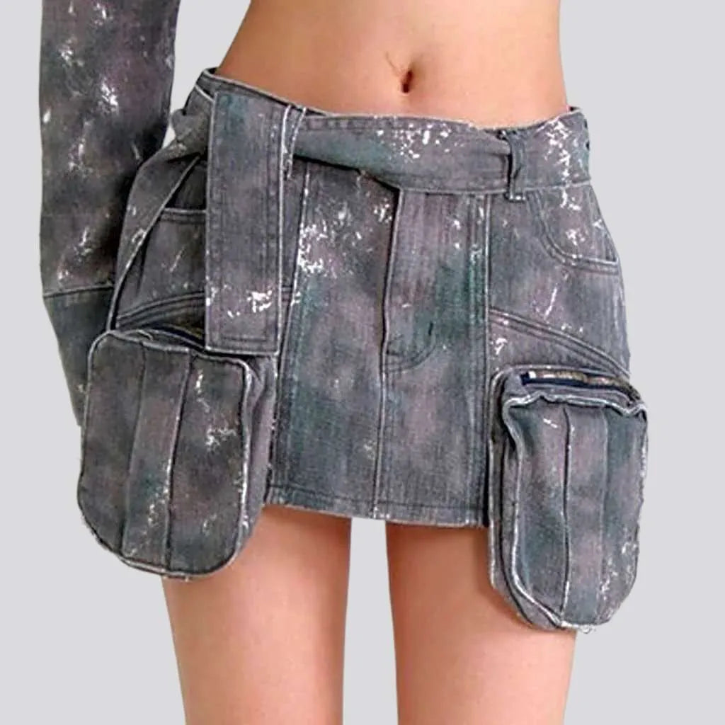 Mini fashion denim skirt
 for women