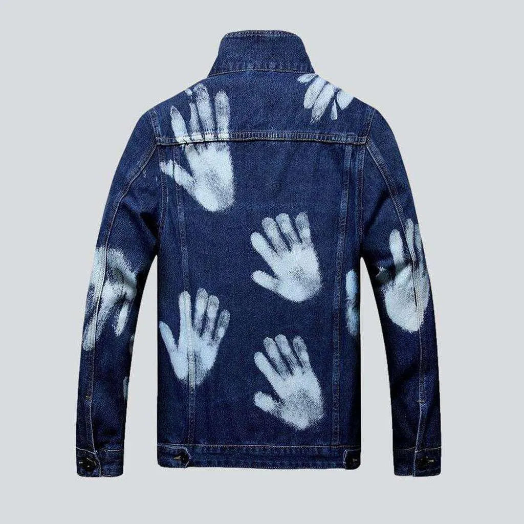Hand-painted men's denim jacket
