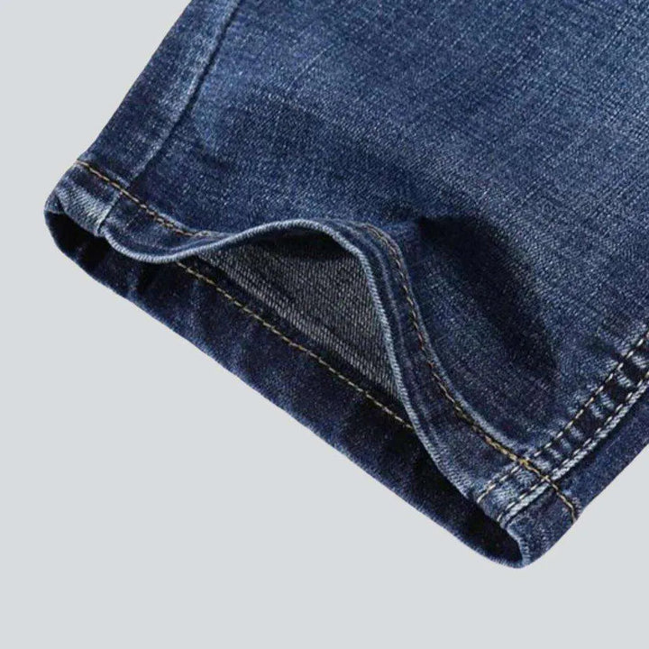 Whiskered medium wash men's jeans
