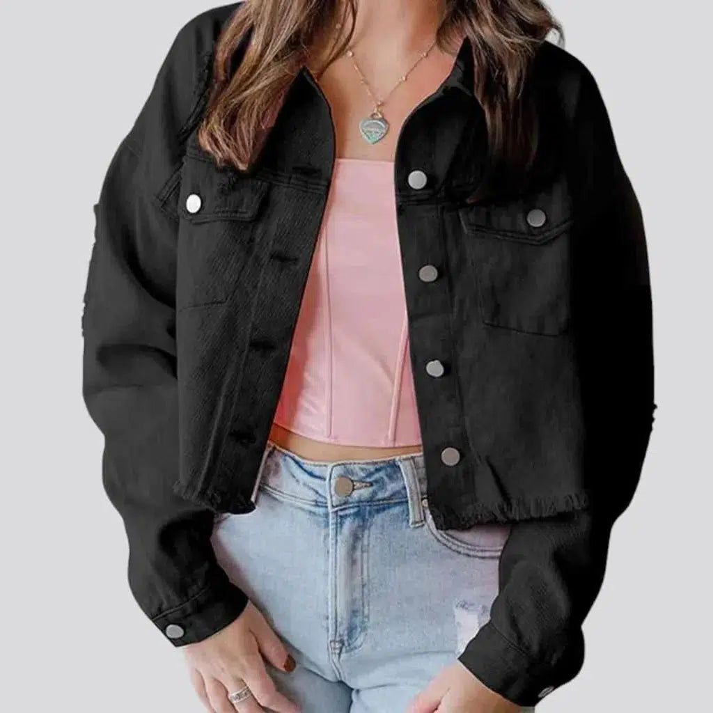 Y2k color jeans jacket
 for women