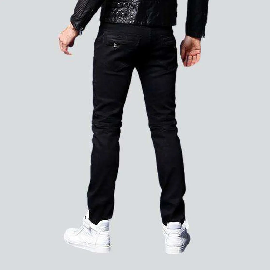 Stylish black biker jeans