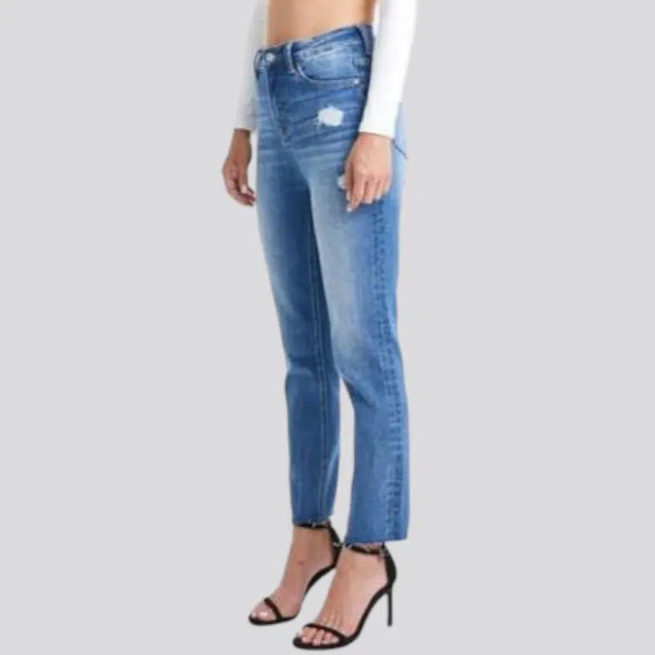 Ripped sanded jeans
 for ladies