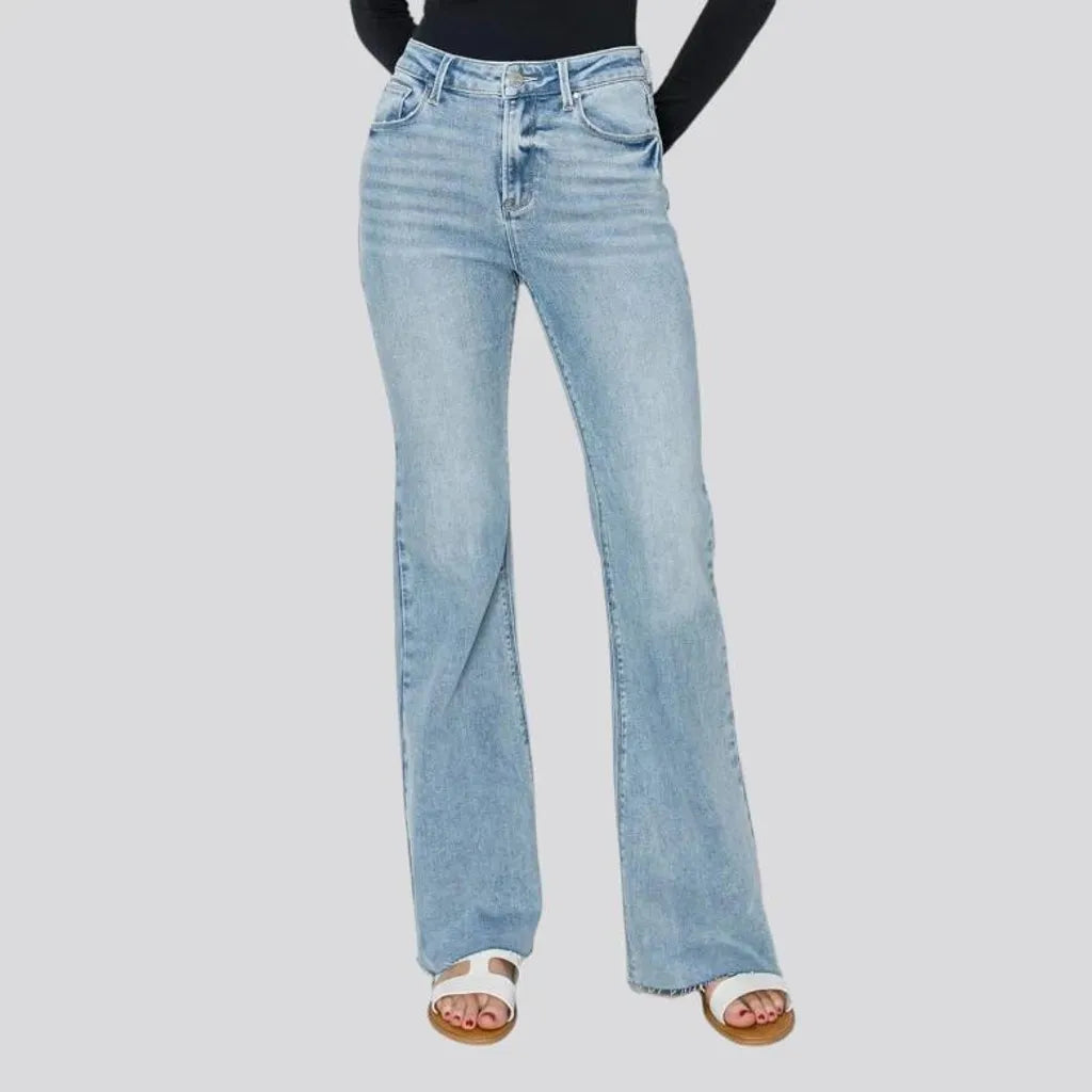 Straight whiskered jeans
 for women