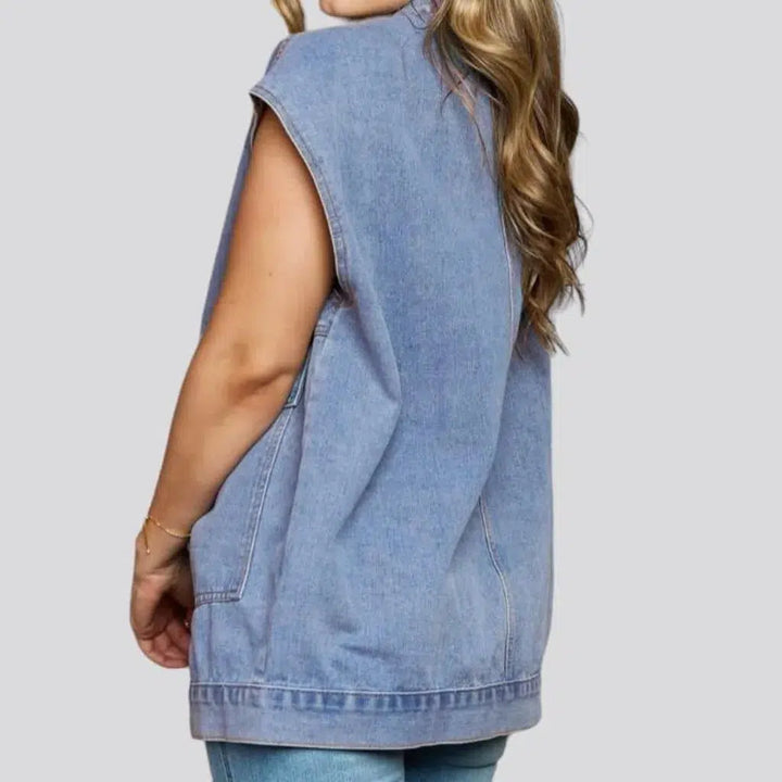 Fashion vintage women's denim vest