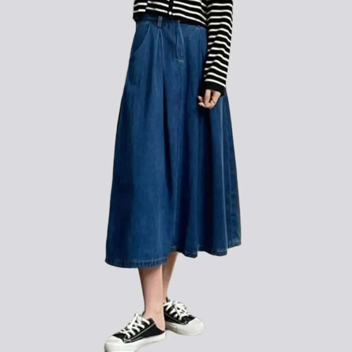 Medium wash medium-wash jeans skirt