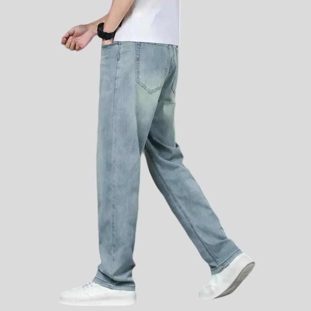 Thin stonewashed jeans
 for men