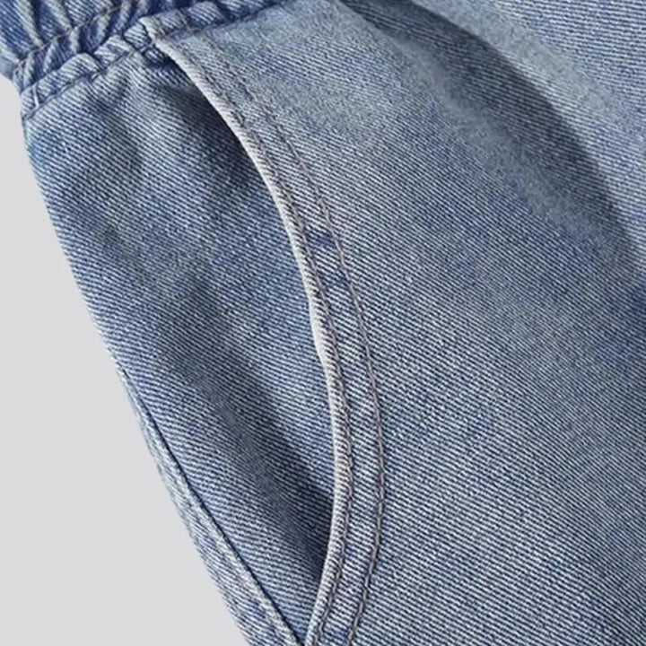 Stonewashed men's light-wash jeans