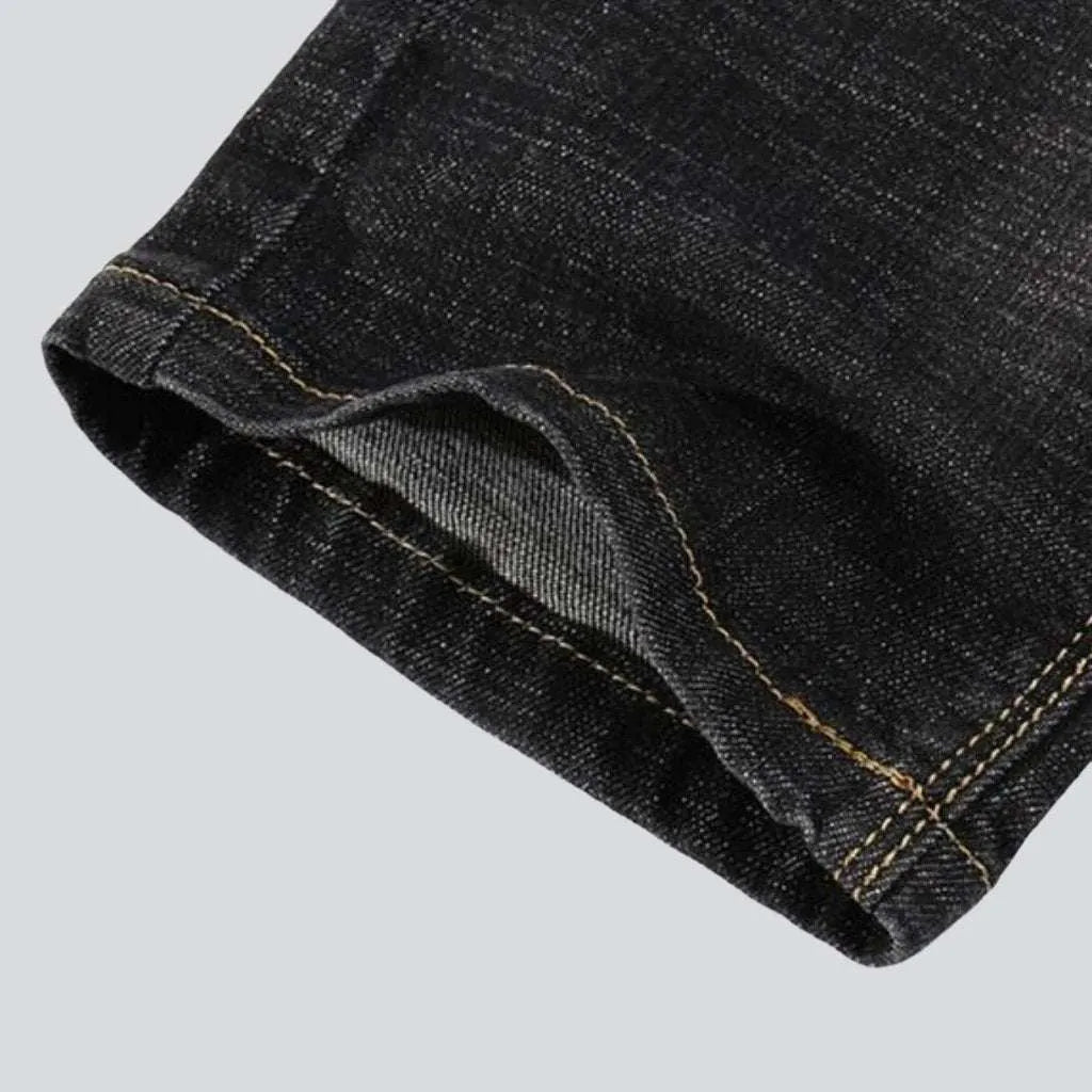 Black sanded jeans for men