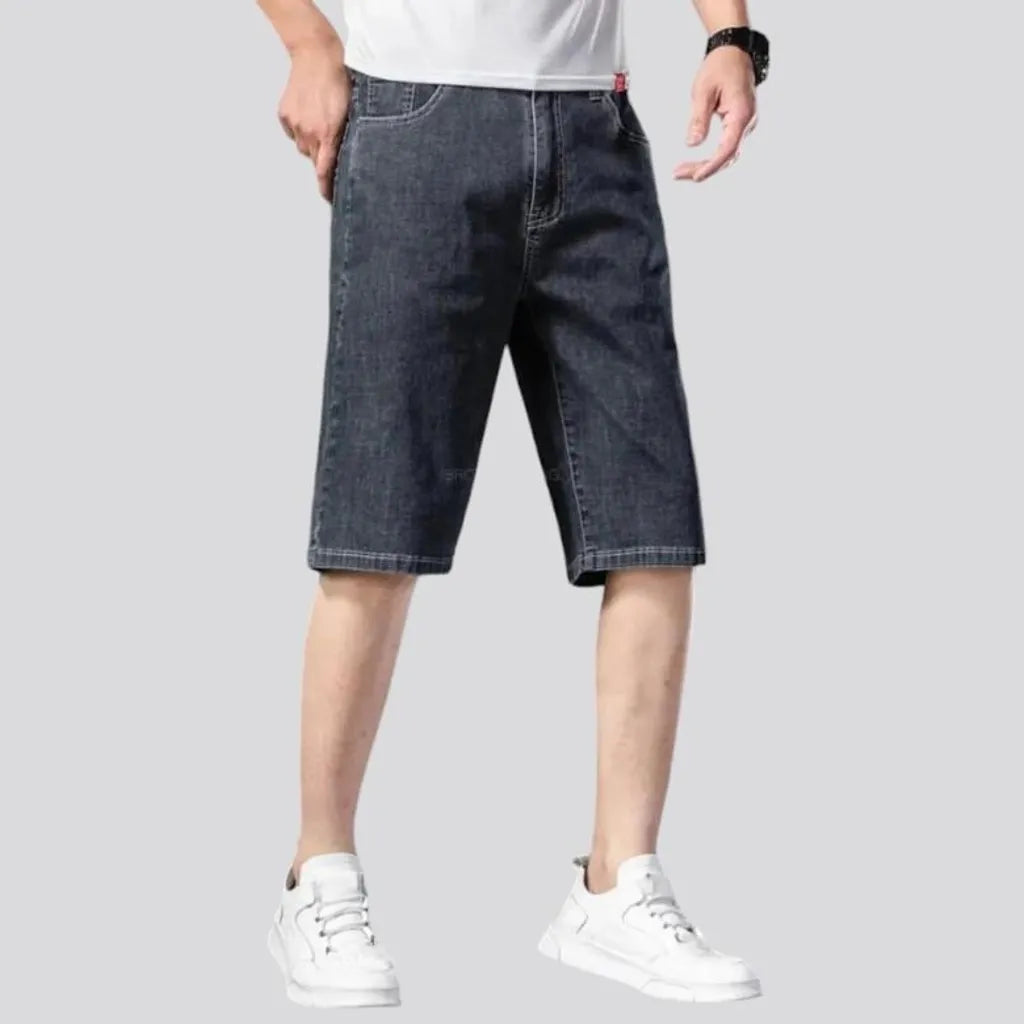 Sanded ultra-thin denim shorts