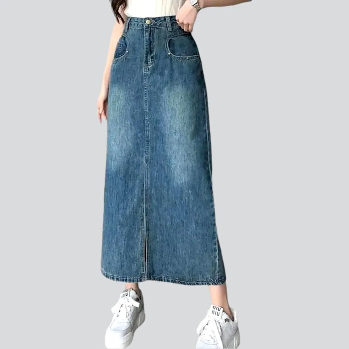 Long fashion jeans skirt
 for women