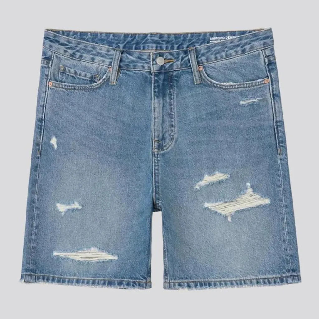 Straight light-wash jean shorts
 for men | Jeans4you.shop