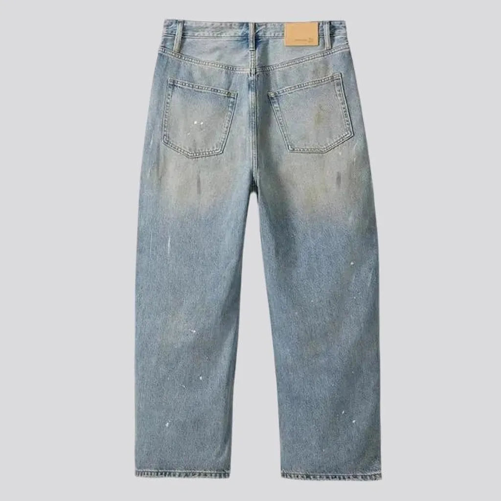 Vintage light wash baggy men's jeans