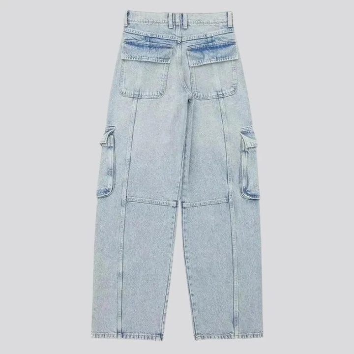 Bleached baggy fit women's jeans