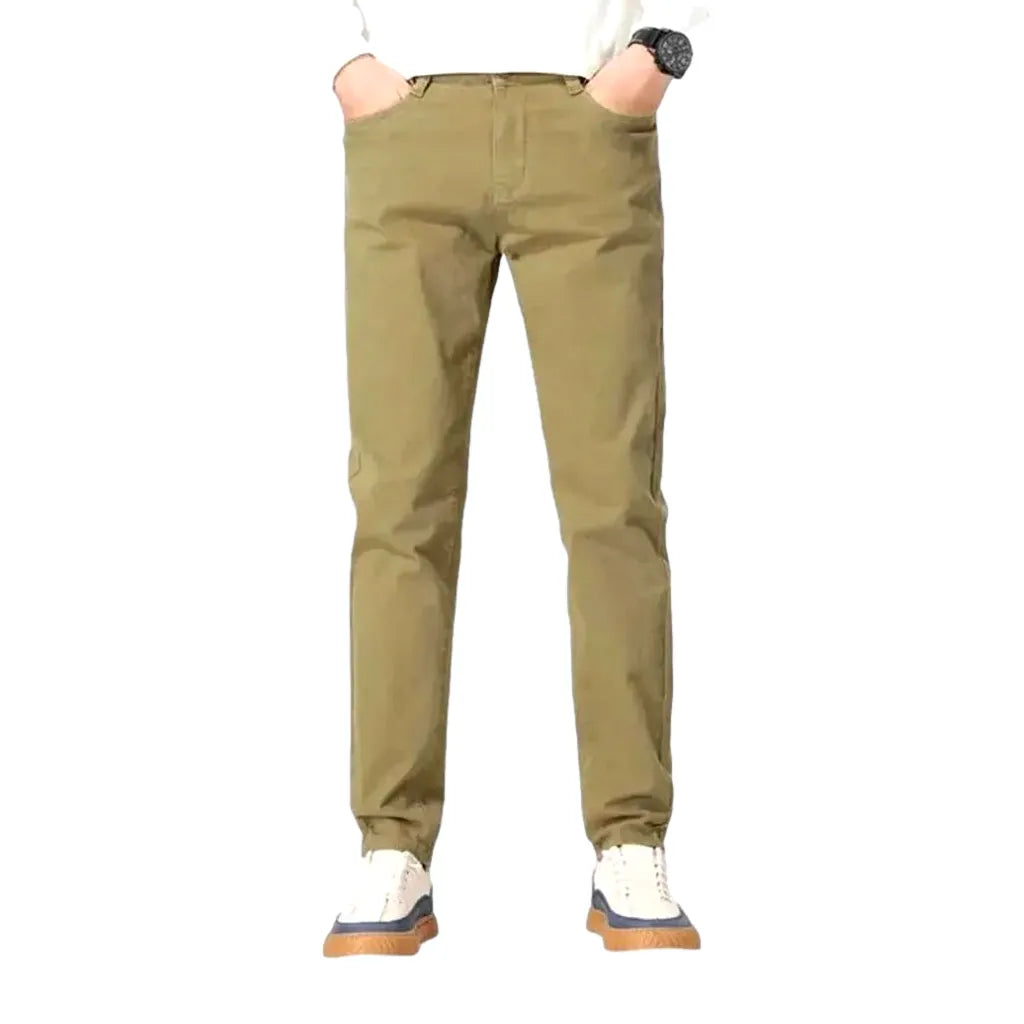 Elastic Fit Men's Jeans - Sand