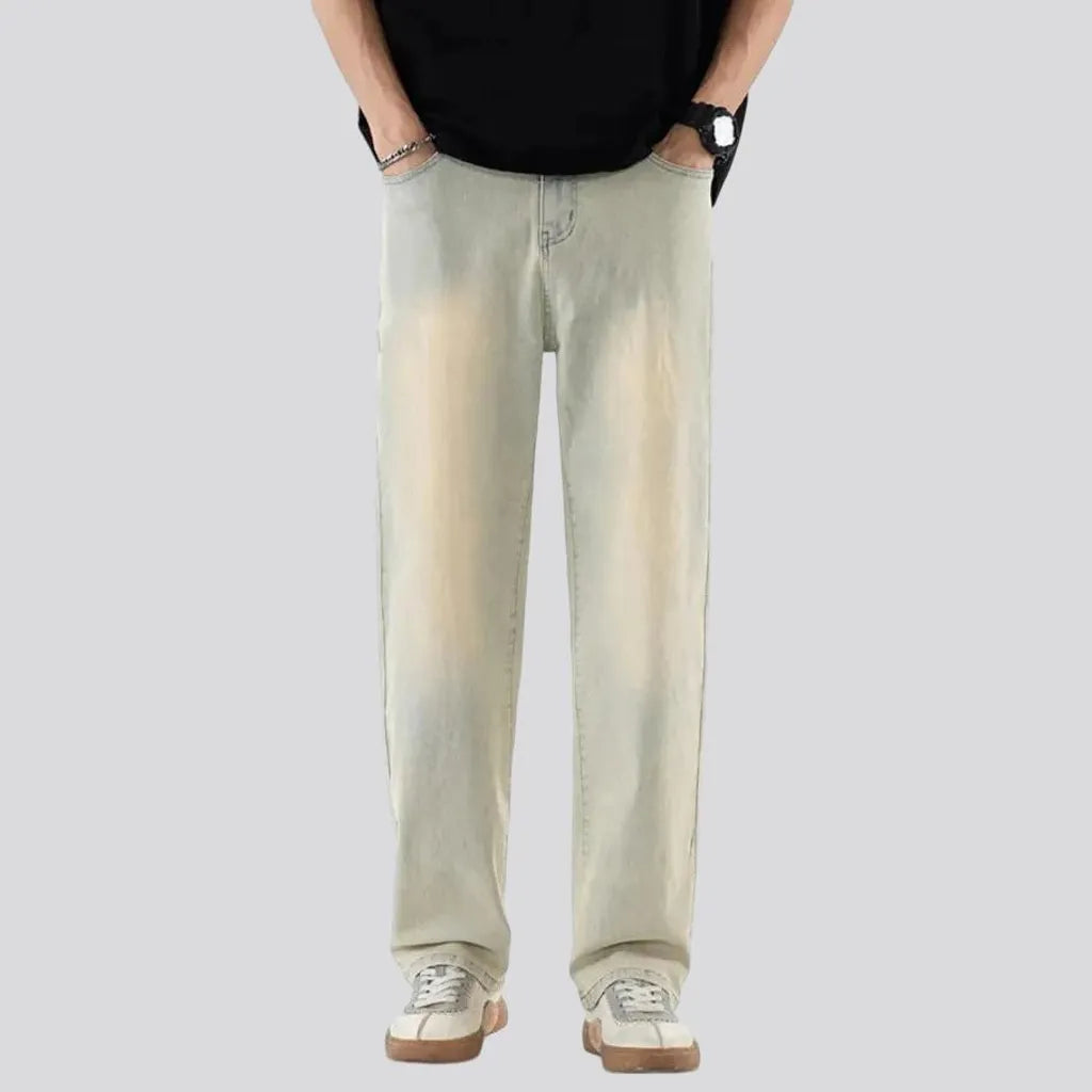 Fashionable light sanded men's jeans