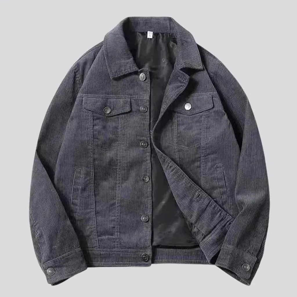 Stylish street design corduroy jacket for men