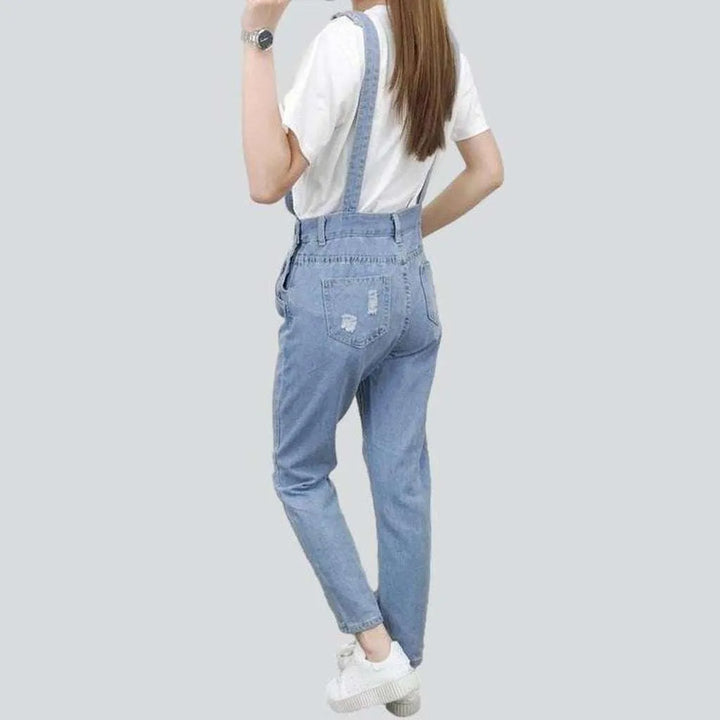 Women's ripped jeans overall