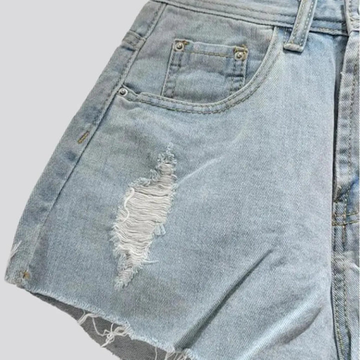 Embellished women's jean shorts