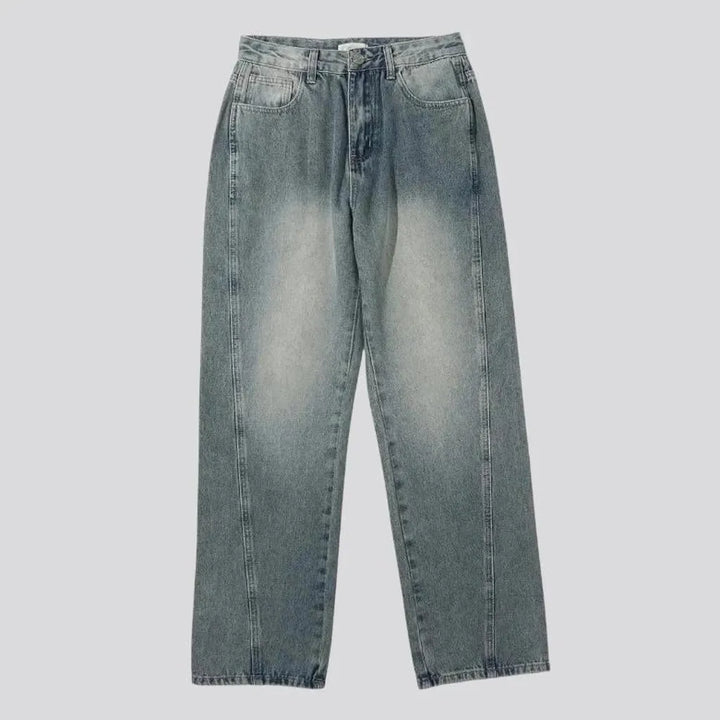 Stonewashed medium rise men's jeans